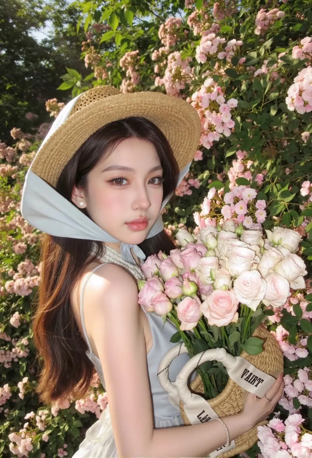 鲜花照片氛围感 花与少女头像 春日限定少女感 AI写真