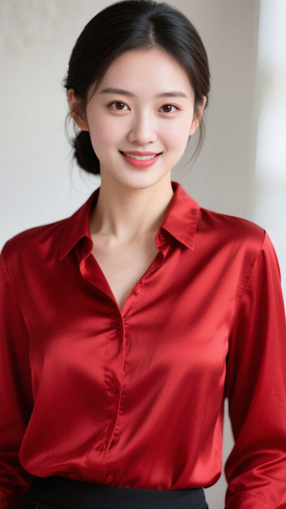 红衫映温柔一抹酒红缎面，揉进了时光的温柔与从容。哑光的暖墙作底，衬得这抹红