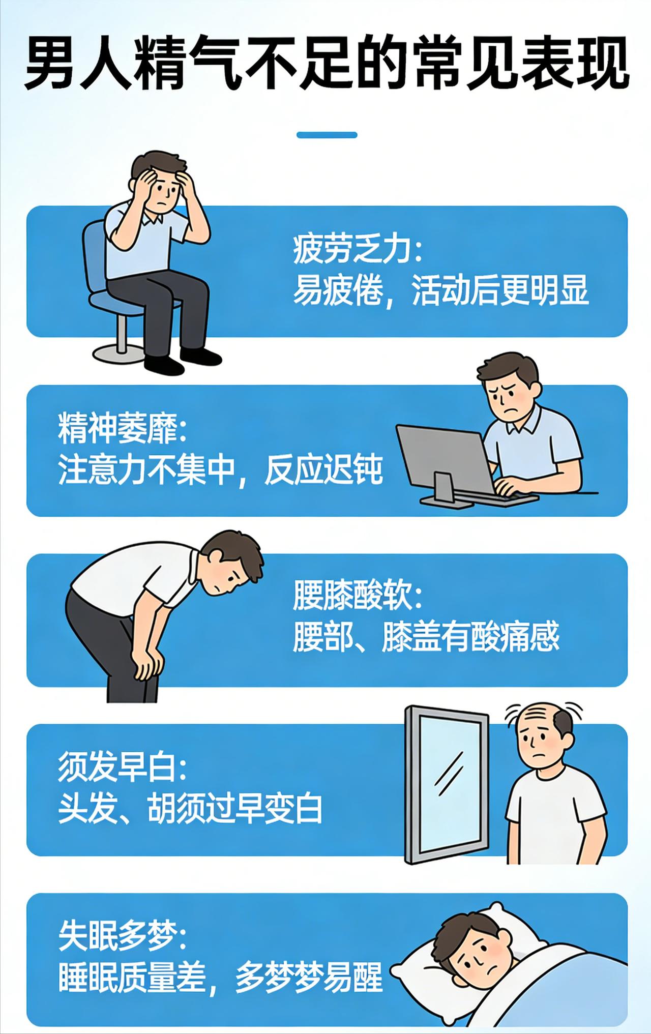 男人精气亏虚，常见信号有哪些？