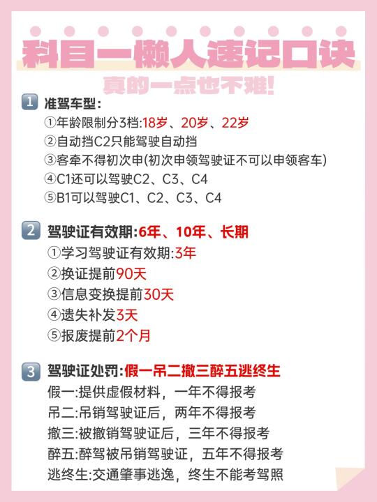 科目一不急了，反正就这15页纸