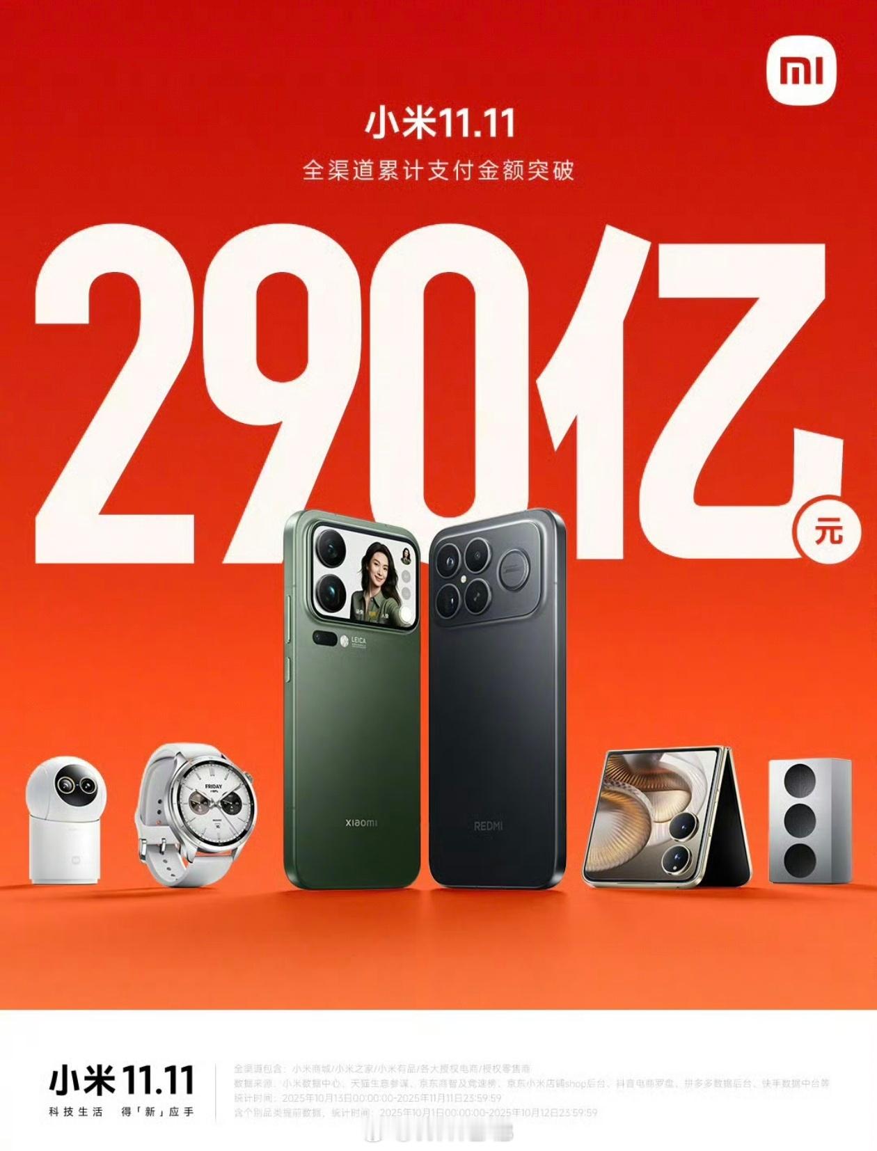 小米双11战报来了，全渠道累计支付金额破290亿元，你有贡献吗？