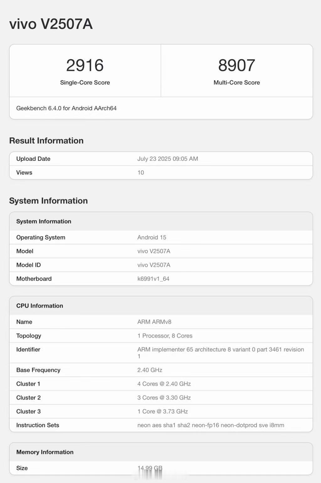 iQOOZ10TurboPro+的Geekbench6跑分出来了，