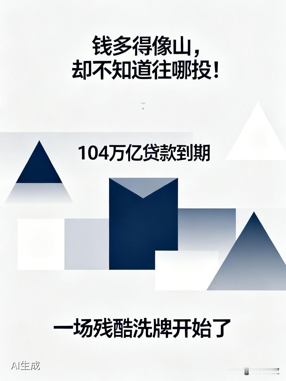 银行人自述：“钱多得像山，却不知道往哪投！”104万亿贷款到期，一场残酷洗牌开