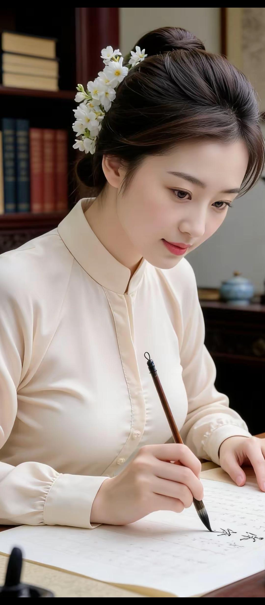 笔下生花，墨香满纸。