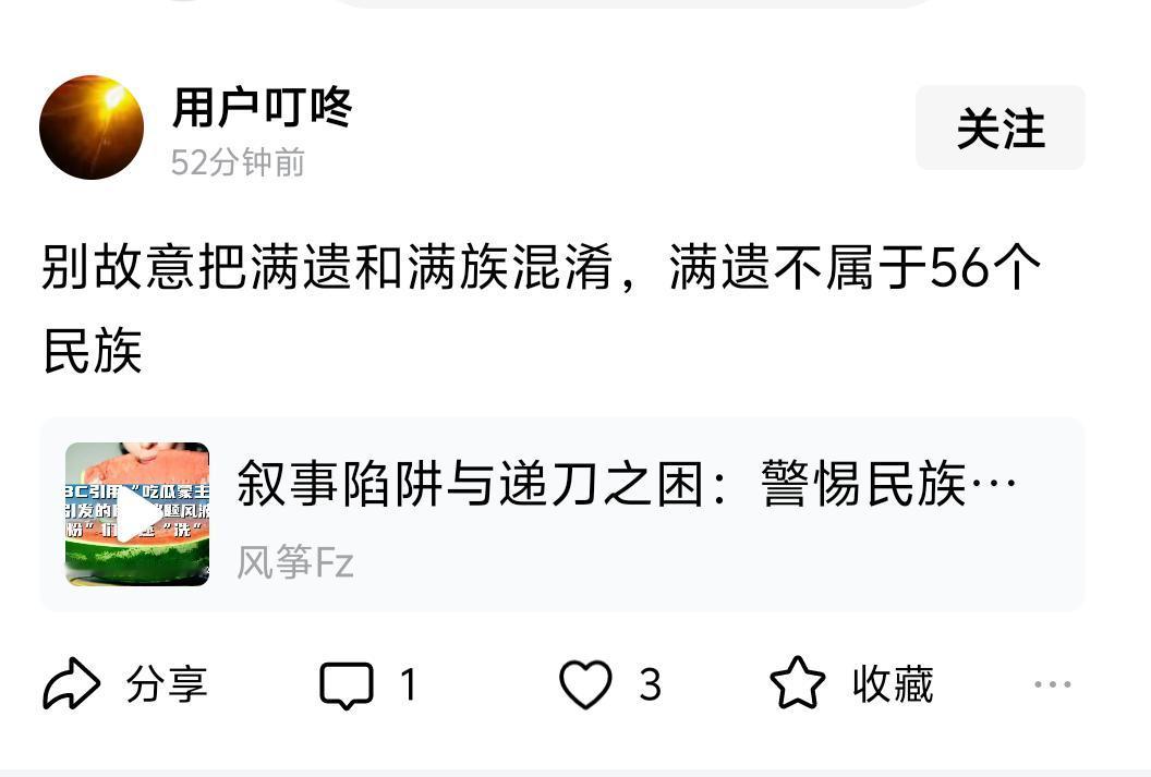 是谁创造满遗这个概念？这不是挑动民族对立吗？人上一千，形形色色。任何群体里，都
