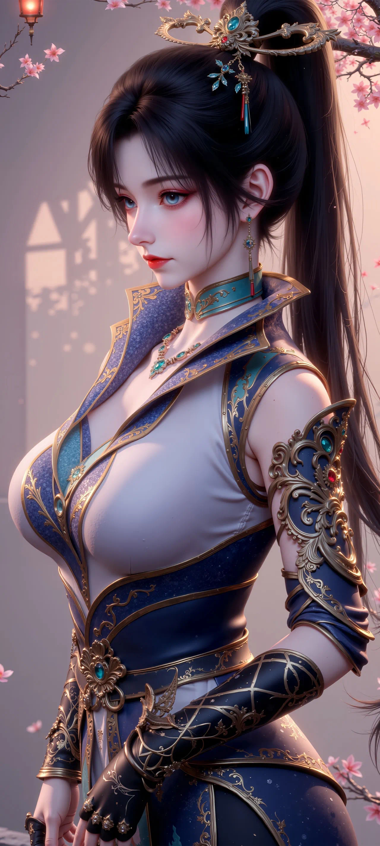 斗破苍穹青鳞【精美壁纸】精致的容颜，标准的身材，高马尾，胭脂红，无时不刻不在