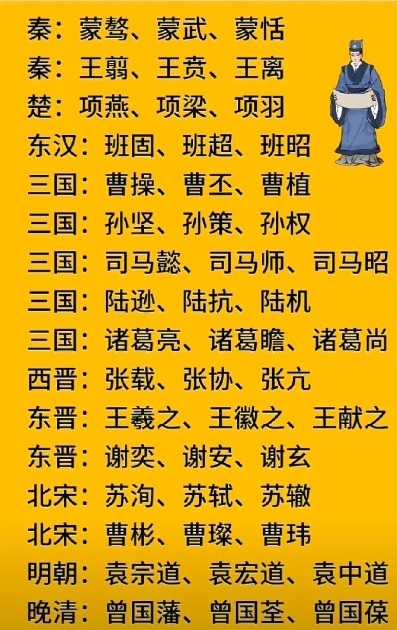 一门三豪杰个个是英雄