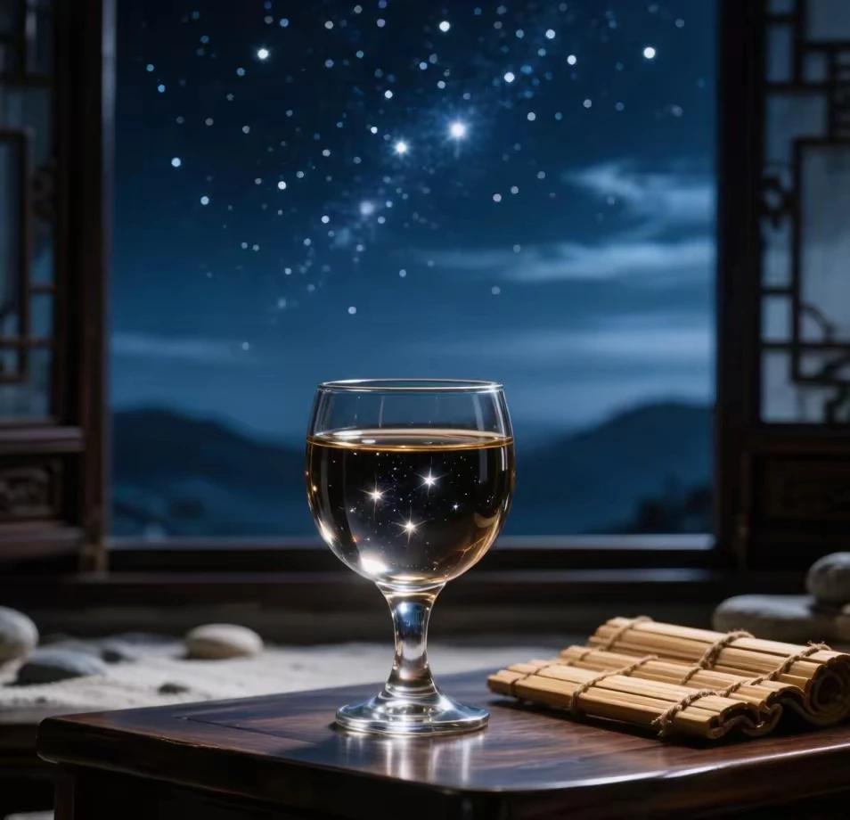 上联:星落杯中酒下联:蕴藏乾坤大