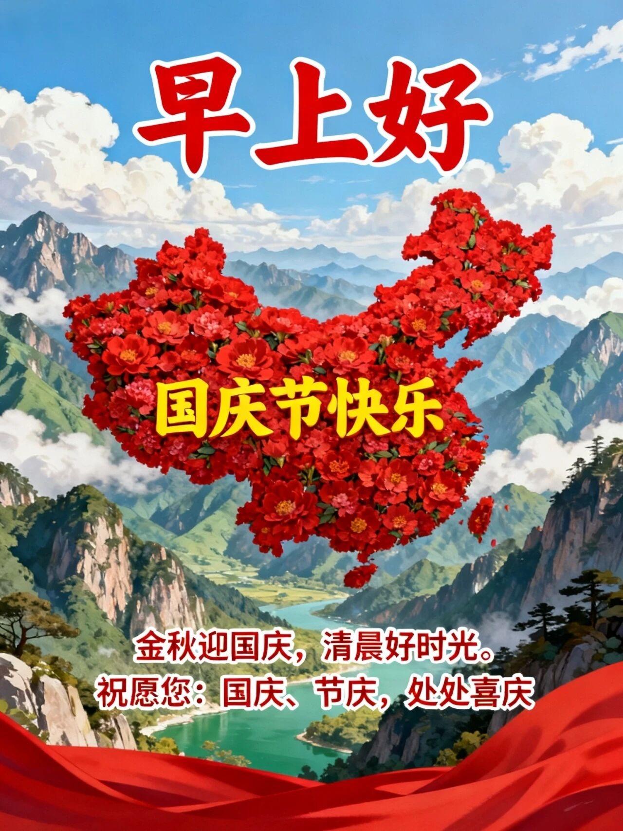 ²⁰²⁵/₁₀.₀₁💛国庆节快乐！祝愿祖国，山河壮丽，国泰民安！早安🍵在这举