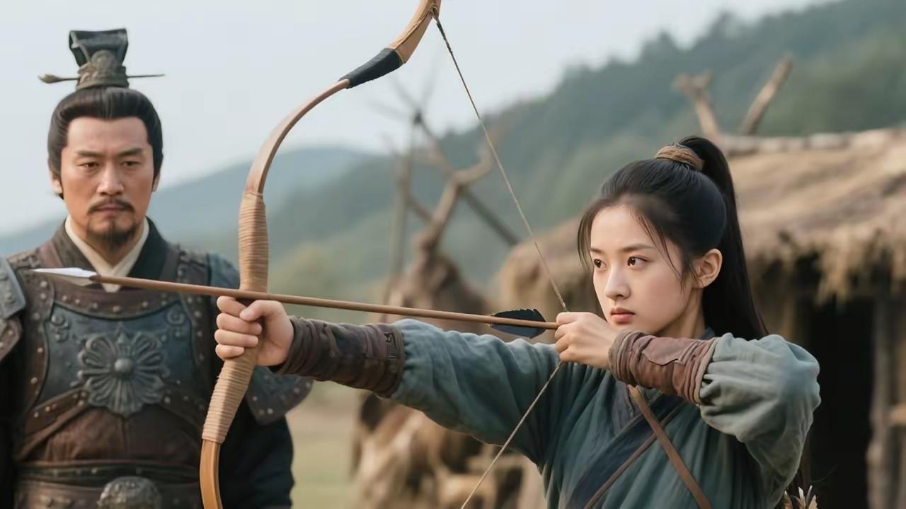 李靖40岁时途经猎户村，见一少女射箭百步穿杨，行出一里后下令：此女是箭术高手，立