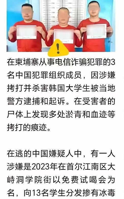 在韩国政府的紧逼下,太子集团在柬埔寨杀害韩国大学生的三名中国人凶手,被柬埔寨检方