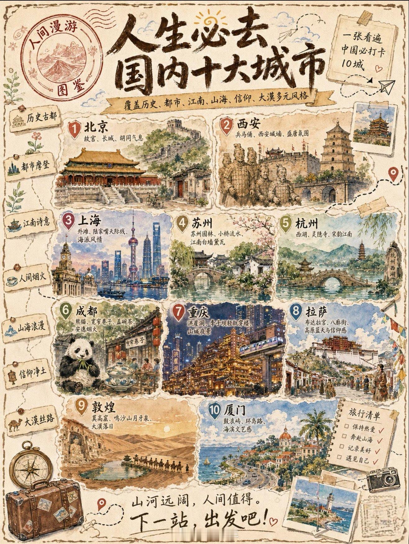 人生必去的中国十大城市，您还有哪几个没去过？一不小心全部去过…旅游攻略