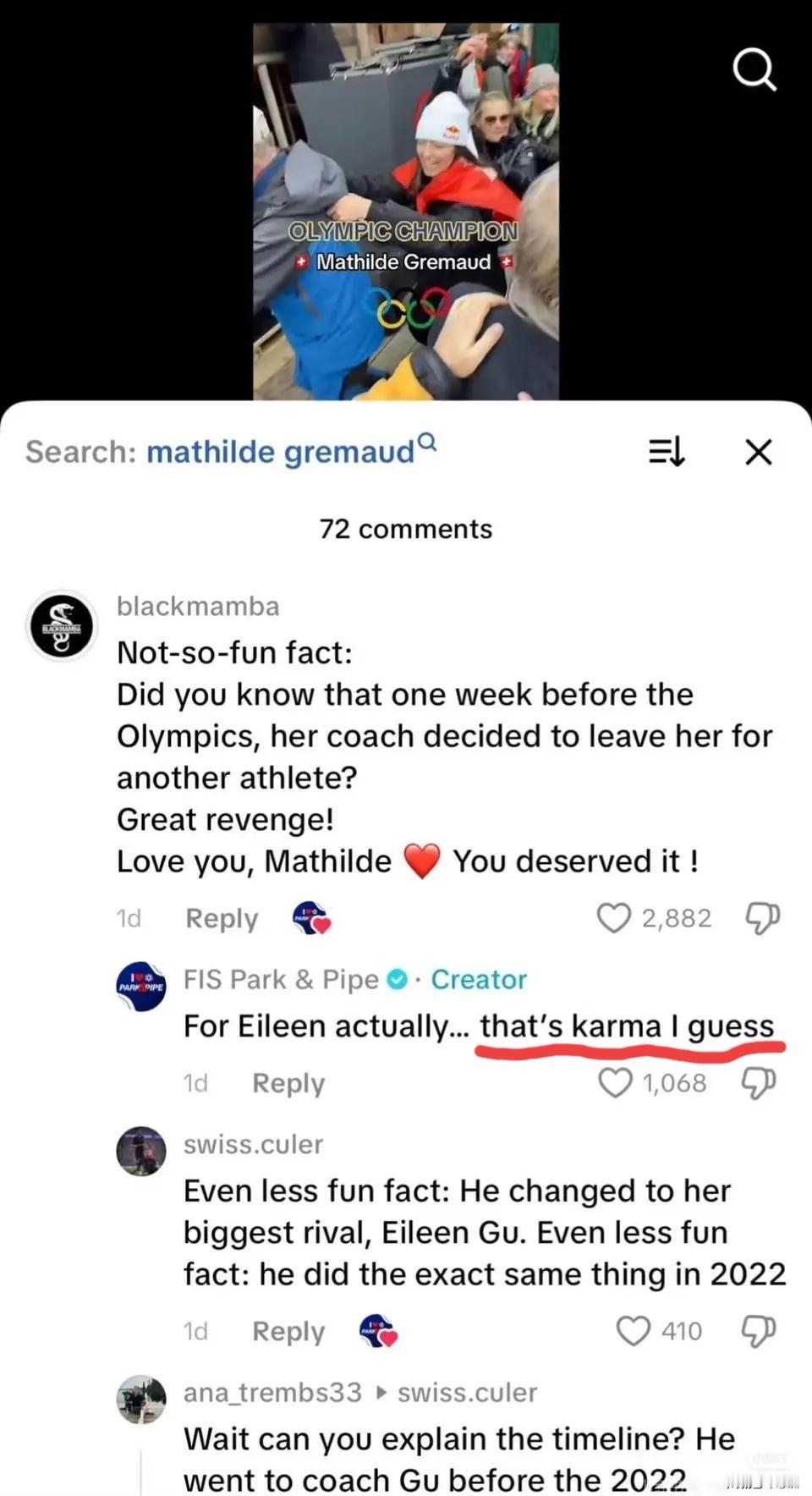 国际雪联，一个国际体育组织，竟然用“这就是报应”这种词攻击谷爱凌，太可恶！被网友