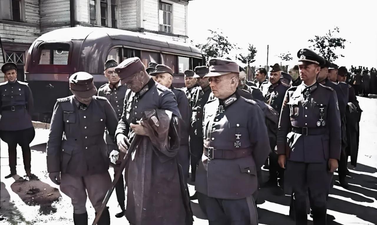 1944年7月17日，照片上是被苏联红军俘虏的22名德国将帅，在苏军的押解下游览