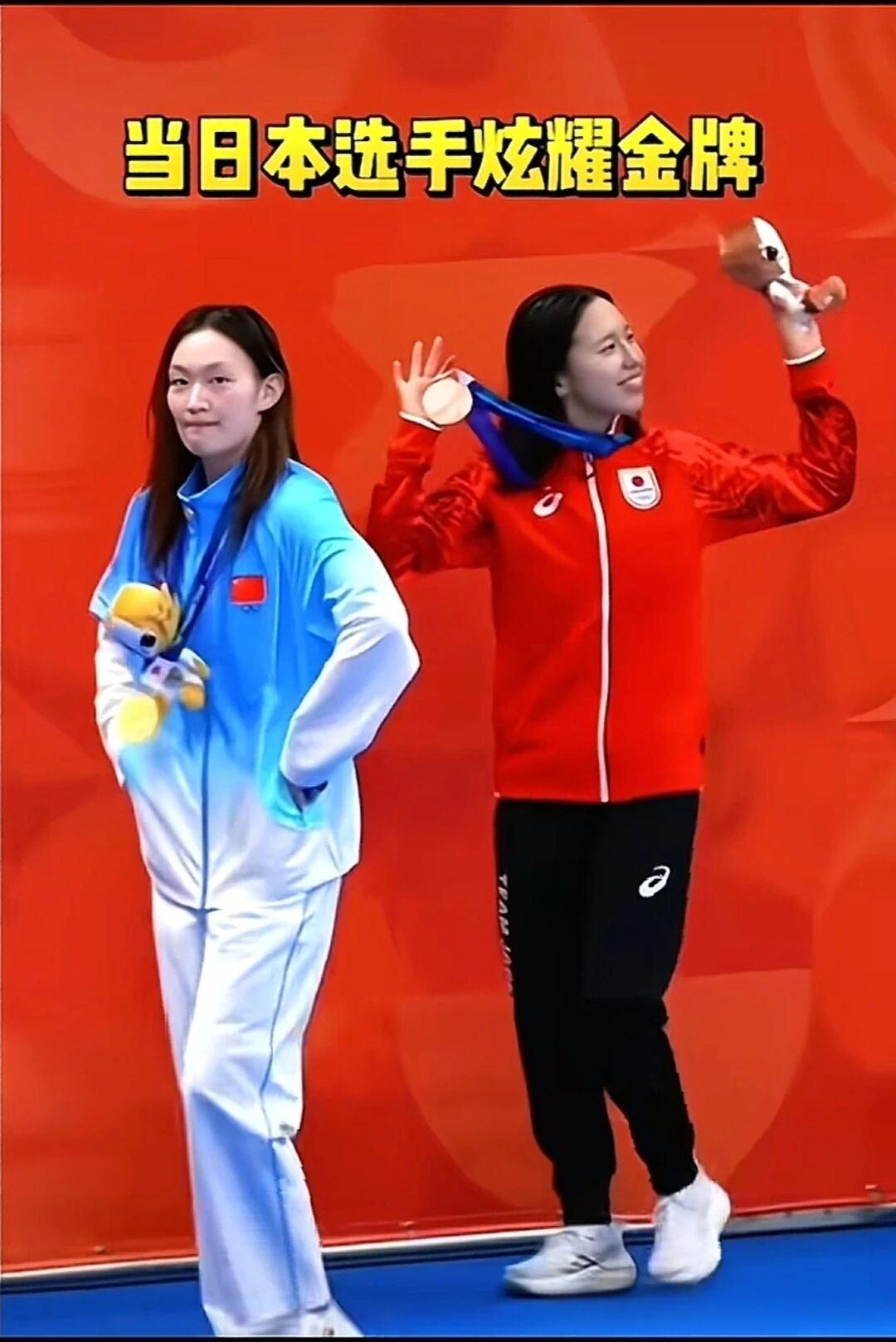 当日本选手炫耀奖牌时：打脸来的太快了中国选手李冰洁：别着急，我有五块金牌🥇