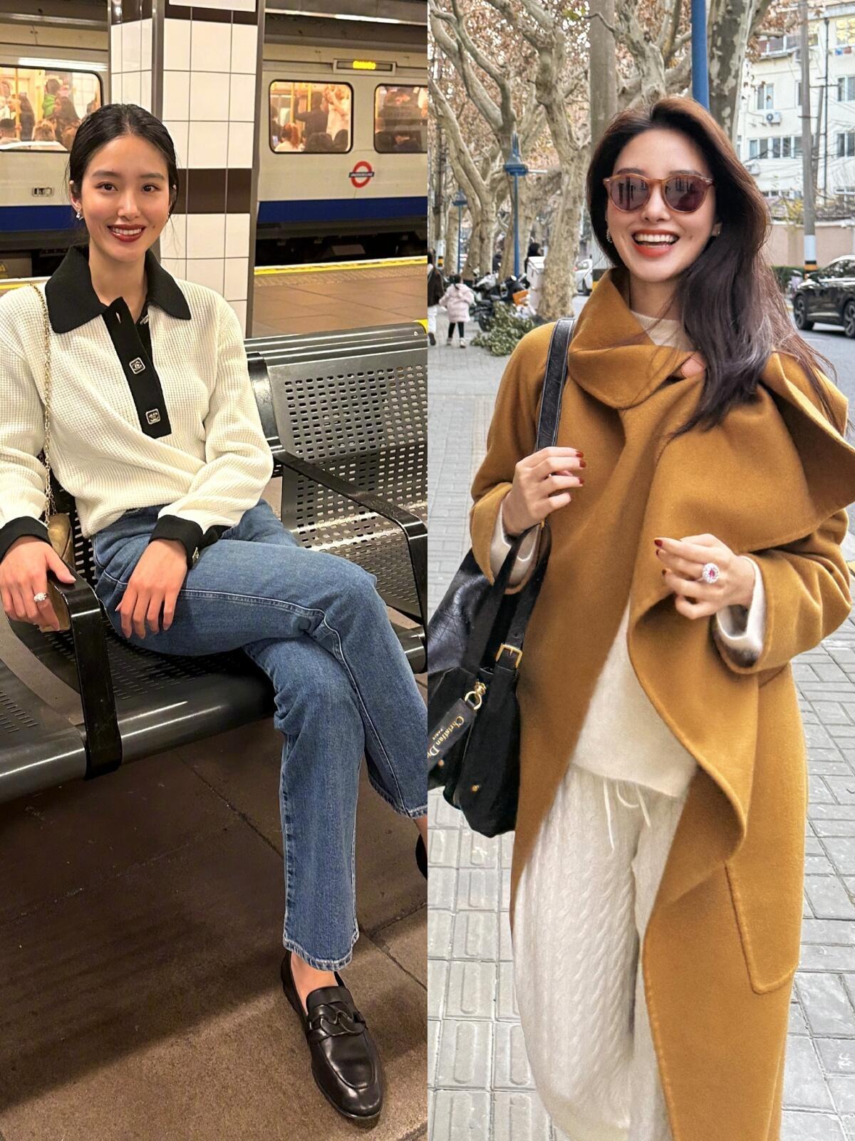 杨采钰秋冬穿搭合集，全是可以照搬的模板，很松弛！她偏爱复古暖调色系，把基础款穿
