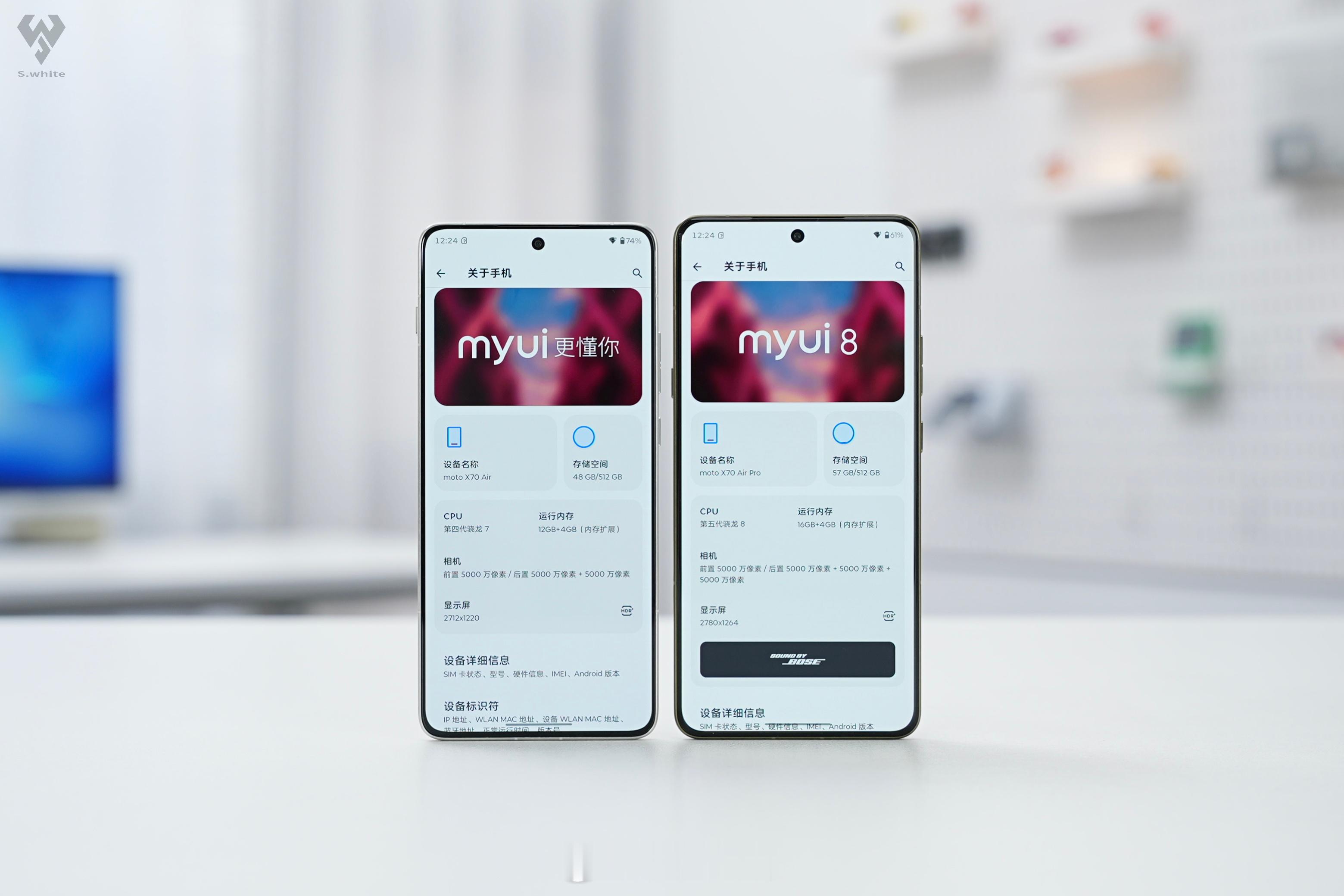 moto两台Air真机实拍motoX70Air云上舞白·冰钻限定版设计有点意