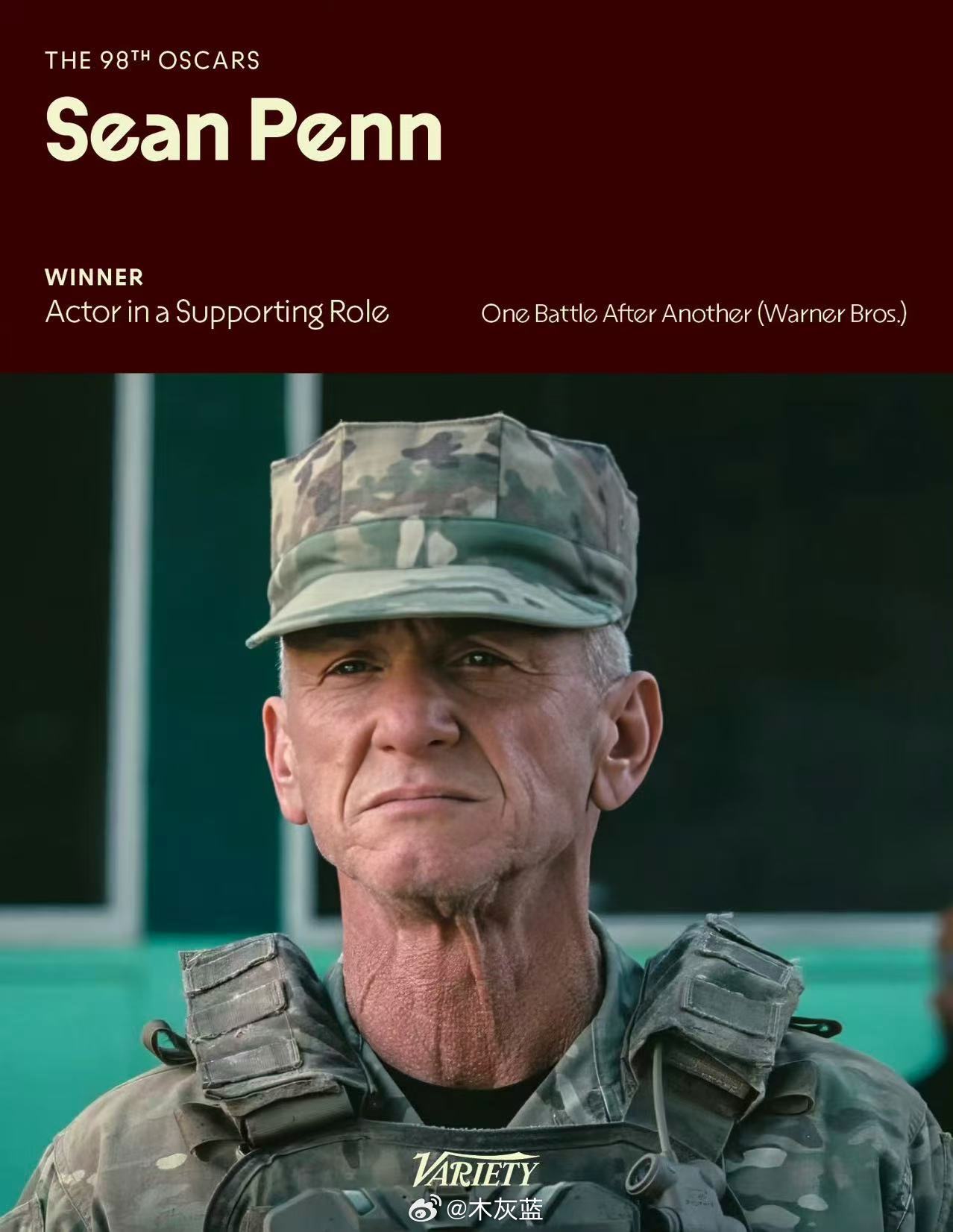 恭喜西恩·潘获得最佳男配角，第三座奥斯卡奖杯，曾两次获得奥斯卡影帝，同时也是欧洲