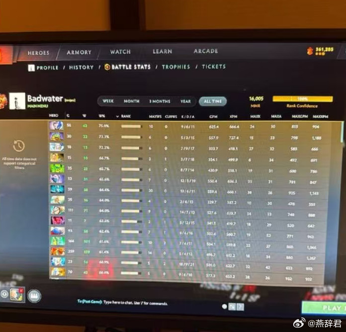 BB战队三号位MieRo宣布自己突破16000分，而16000分在欧服只能排到6