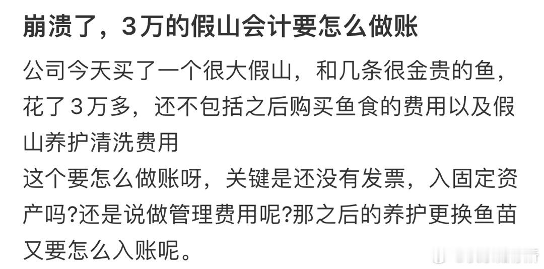 3万的假山会计要怎么做账❓​​​