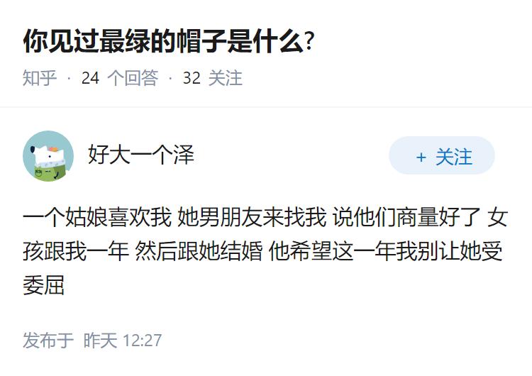 你见过最绿的帽子是什么?