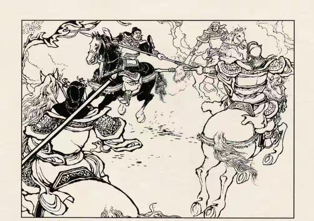 三国演义连环画：张飞的高光时刻！火烧赤壁之后，曹军三将夹攻他，左边徐晃，右边许褚