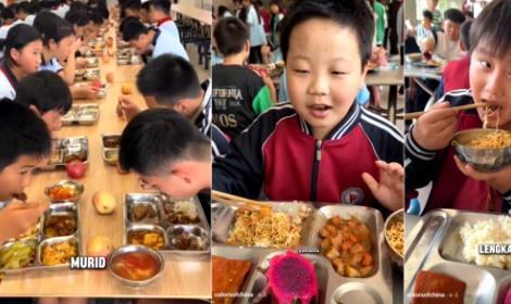 油管上某外国博主分享了中国学生在食堂里用餐的视频引发外网热议！看到中国公办学