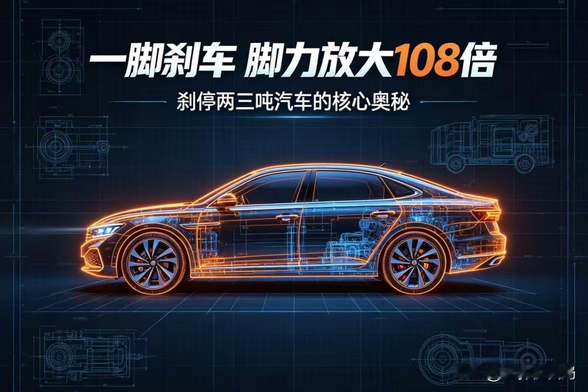 很多人开十几年车，压根不明白：为什么我们轻轻点一脚刹车，就能稳住两三吨的汽车？