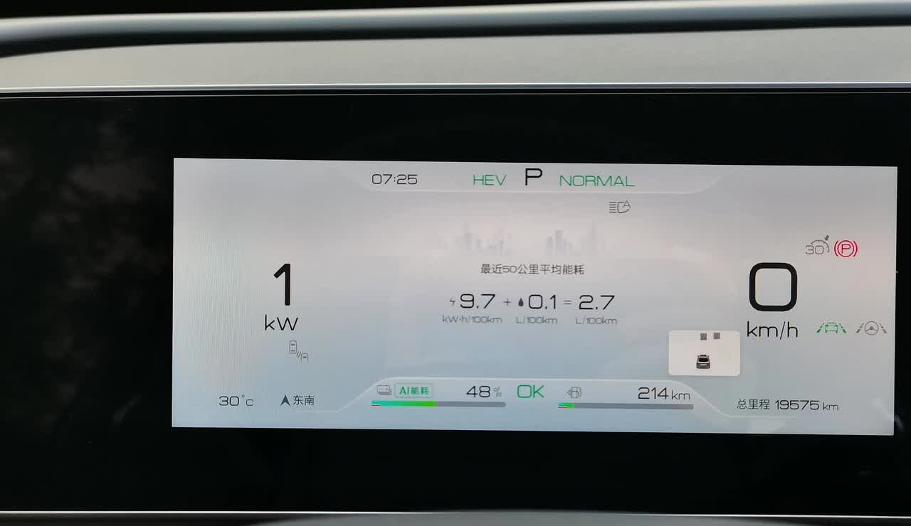 比亚迪秦L还没等到OTA5.0DM-I表显能耗就已经快到2.6L了
