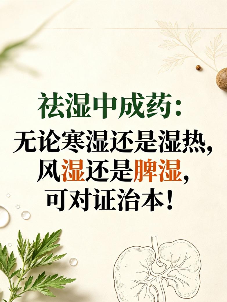 祛湿中成药：无论寒湿还是湿热，风湿还是脾湿，可对证治本！一、寒湿——怕冷＋湿