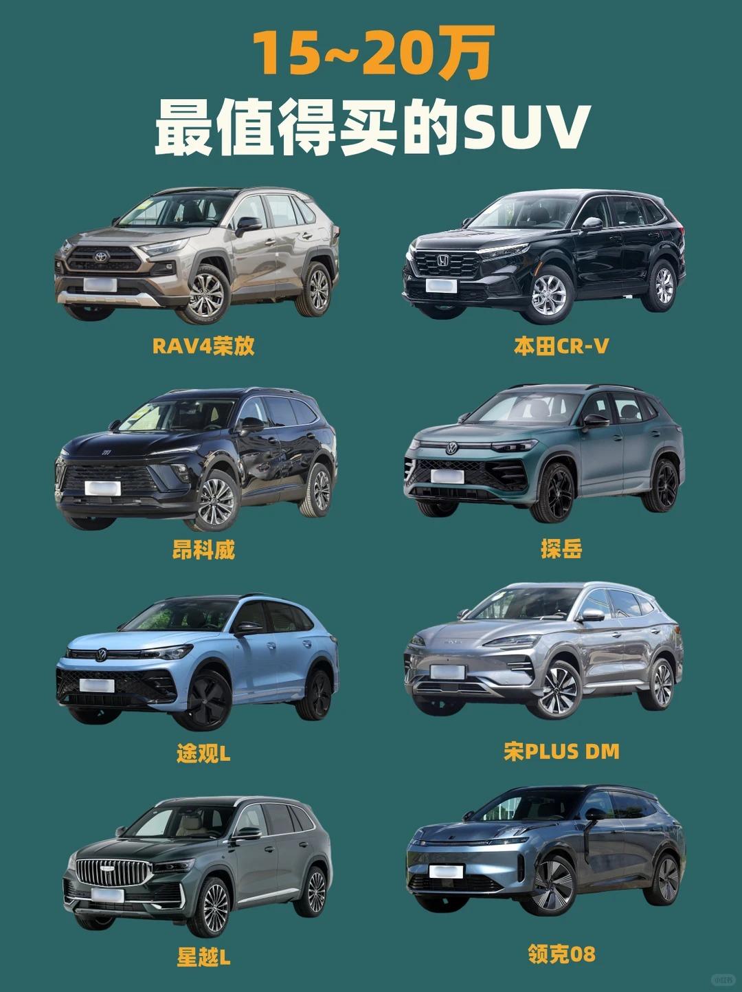 🤩15～20万｜最值得闭眼入的SUV推荐预算卡在15-20万想买