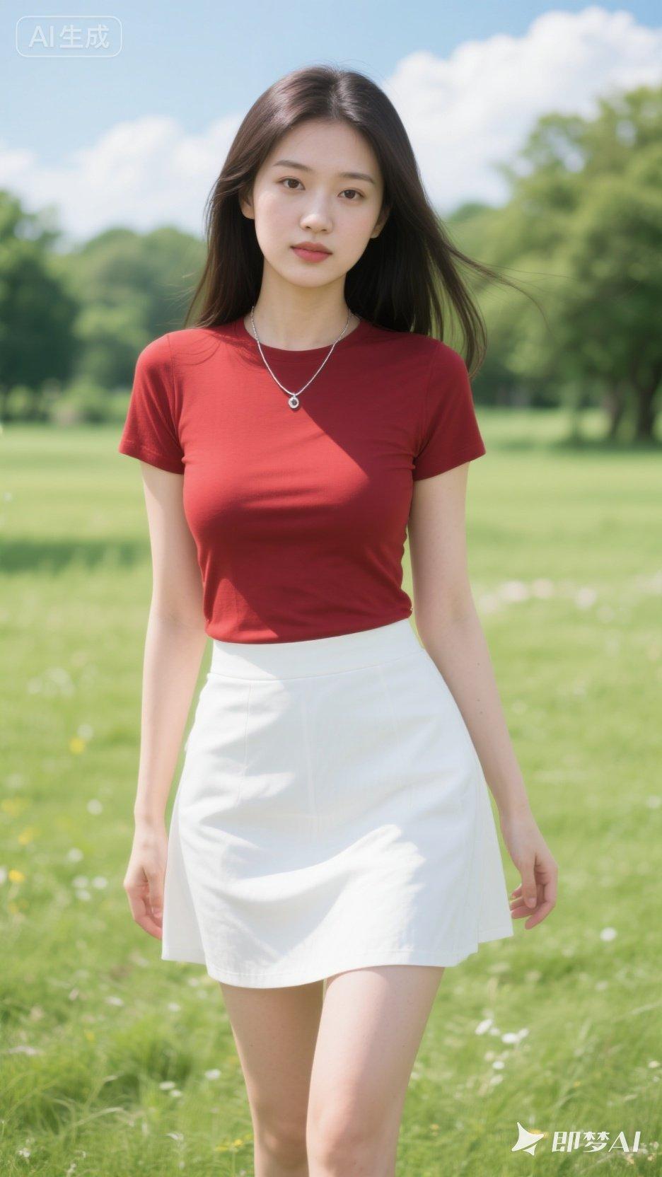 夏日清新穿搭，红白相间，自然动人！🌞👗💐