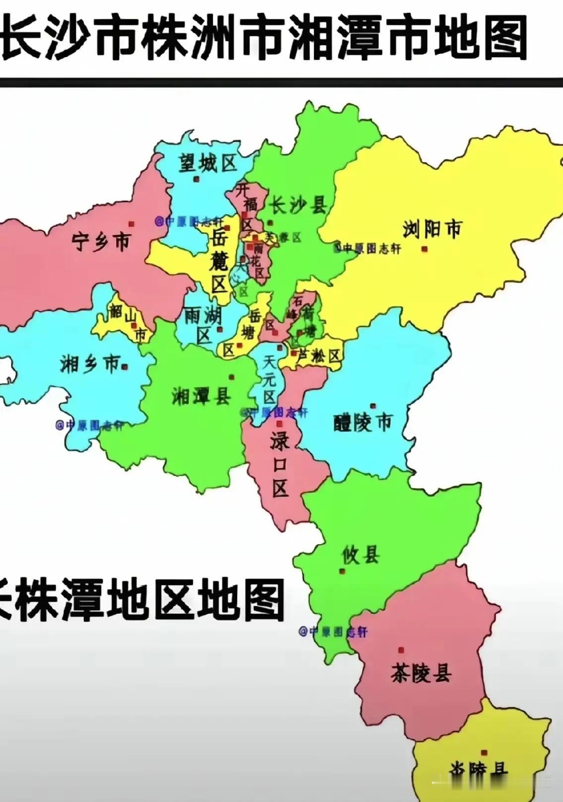 如果长株潭合并为一个城市，哪些区县必须融入，哪些可以舍弃？依我之见，长株潭三市