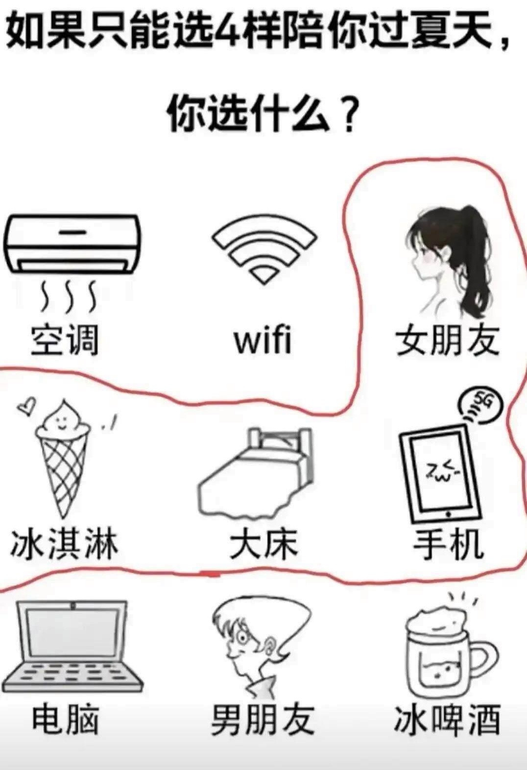 如果只能选4样陪你过夏天，你选什么？​​​