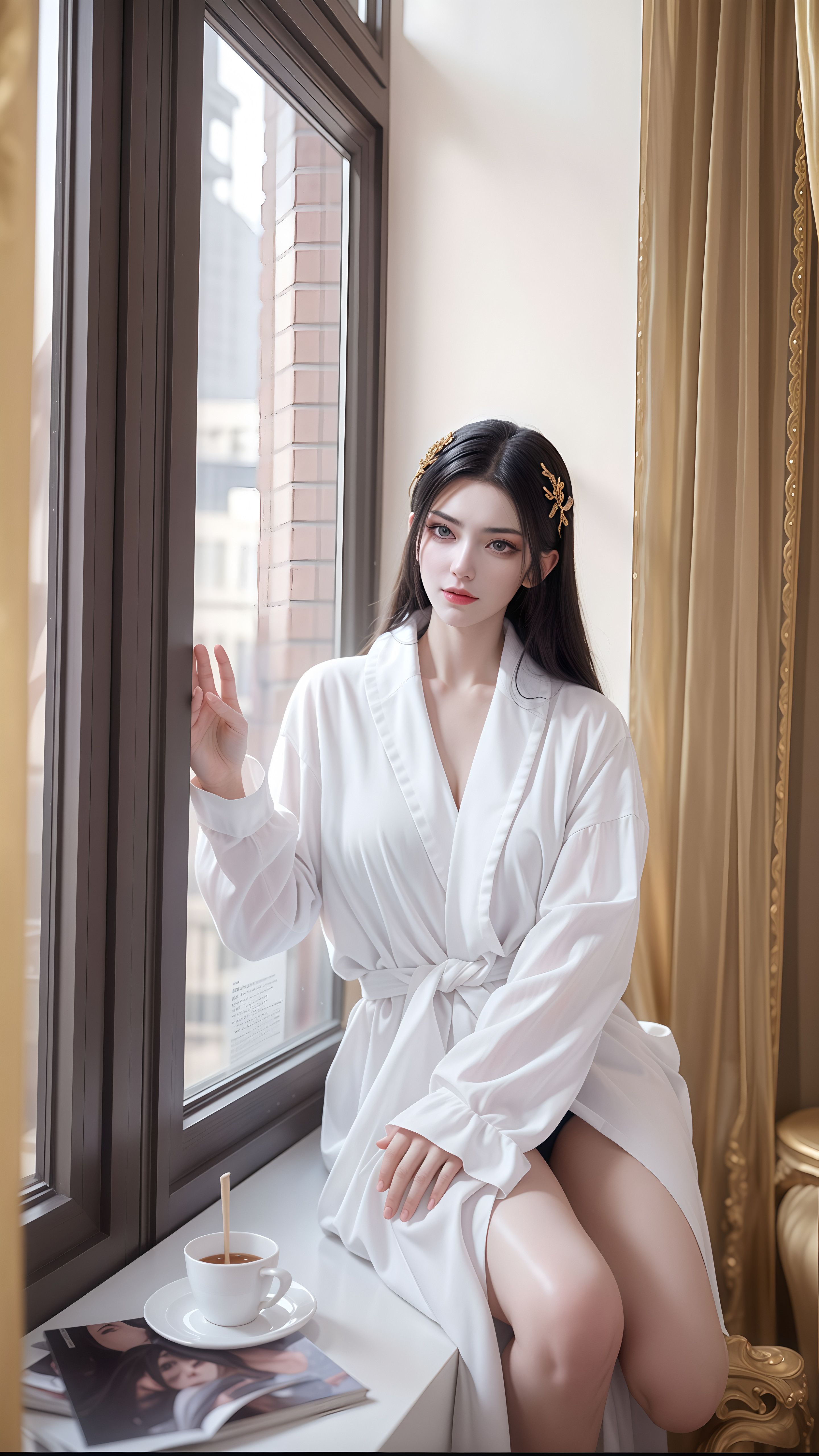 国漫女神美杜莎AI绘画壁纸：青春靓丽的装束，太美了！
