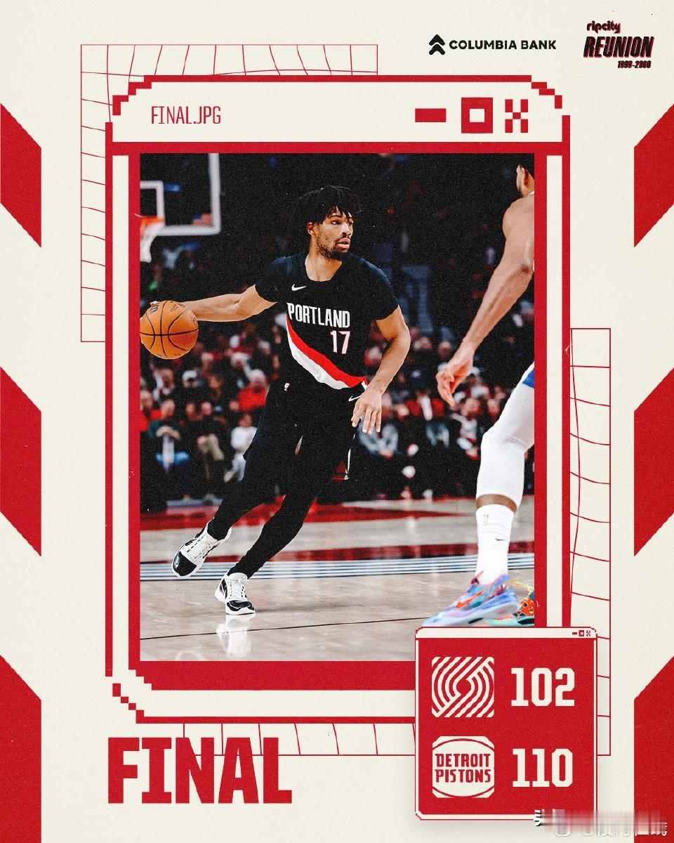 开拓者活塞这场比赛，可真是戏剧性拉满。活塞在第三节时候最多领先21分，坎宁安也在