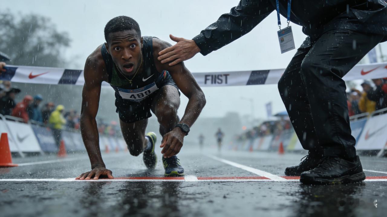 马拉松冠军冲线遭裁判误拦！停赛1年处罚落地，赛事公平不该打折扣3月15日，