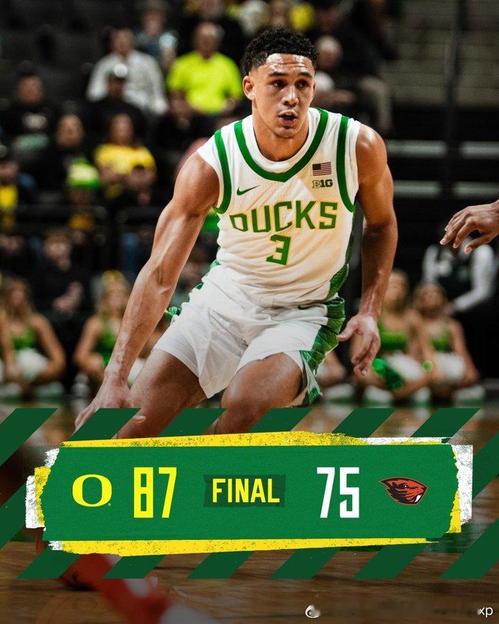 最终俄勒冈87比75击败俄勒冈州立，林葳没再获得出场时间8分钟得到2分2板2助，