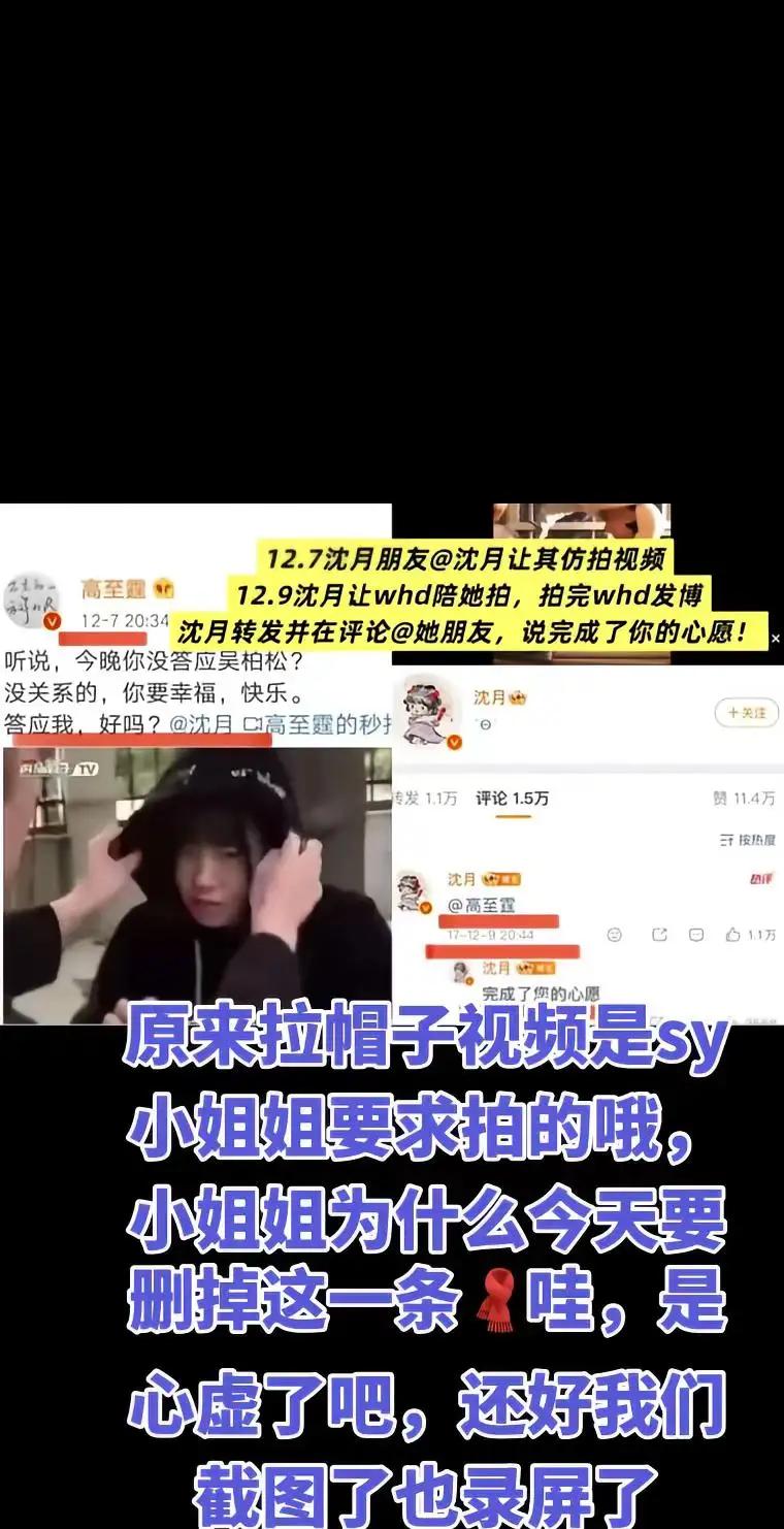 沈月删掉了她要求拍拉帽子的那一条帖子，八年后拿出来网暴王鹤棣。亲爱的客栈王
