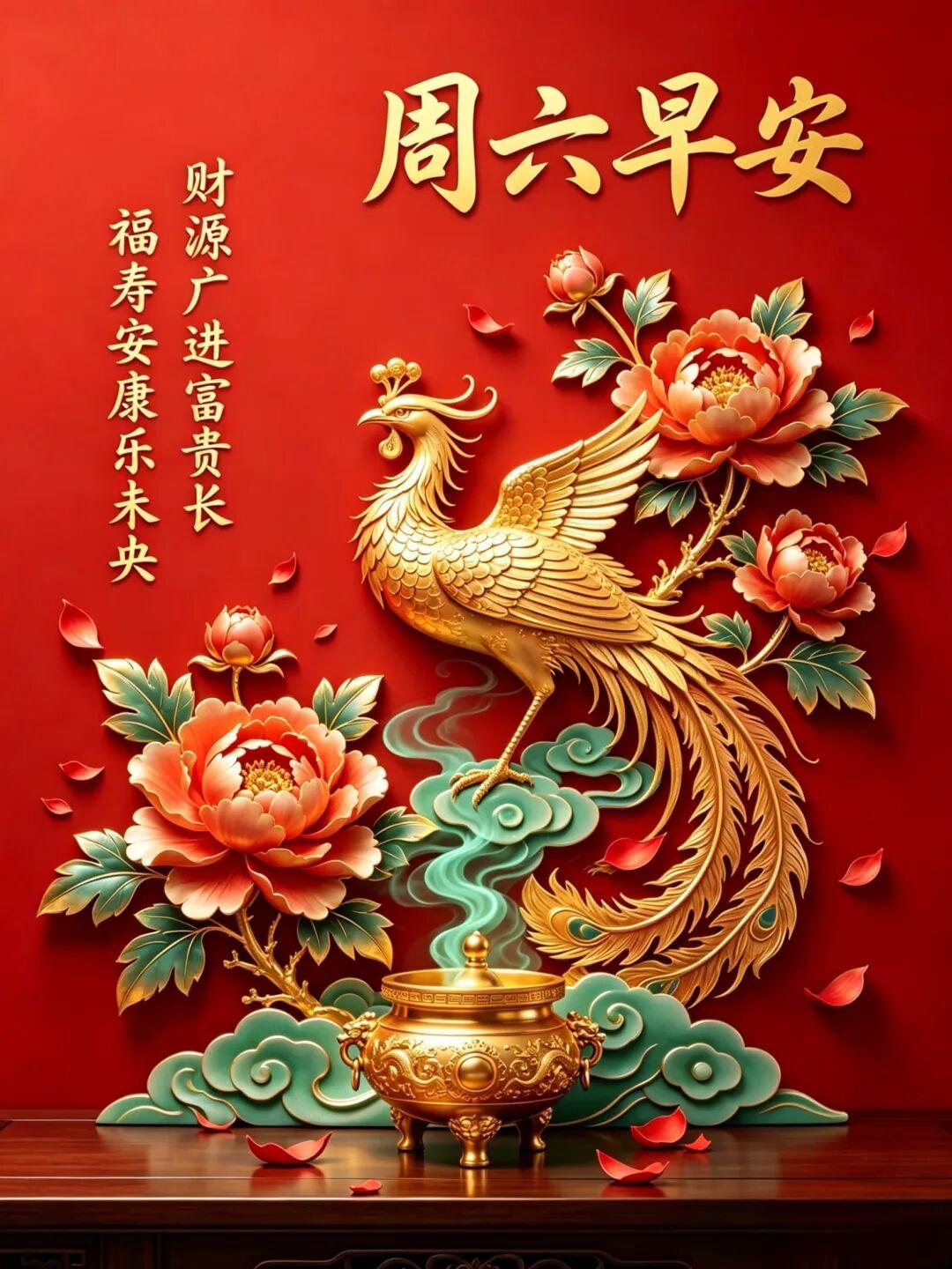 清风携花香拂面，抛开所有烦忧。愿亲友常相聚，彼此心存牵挂，朝夕温情相守，日子不慌
