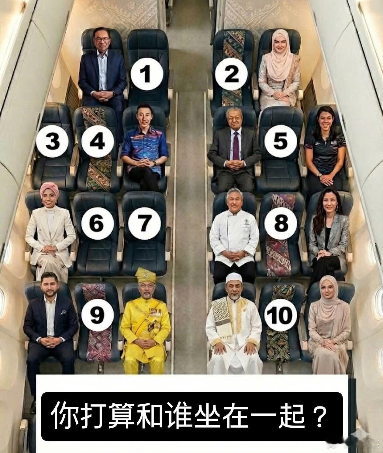 假如飞机上的这几个位置你可以任选一个坐,你会选择坐在哪里?