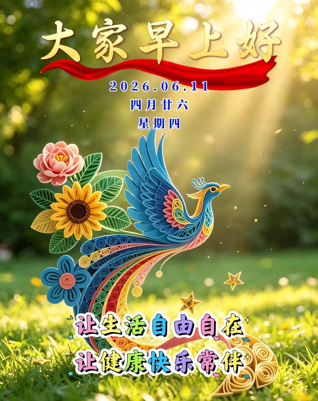 山高水长，挡不住晨风送福；千丝万缕，织就成微信问候。即使不见，时常挂念；一句早安
