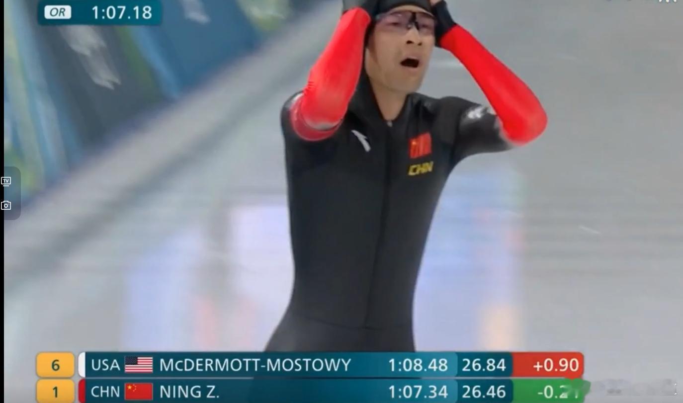 中国队第三块！冬奥男速滑1000米宁忠岩历史性摘铜四年前痛苦在这一刻冰消瓦