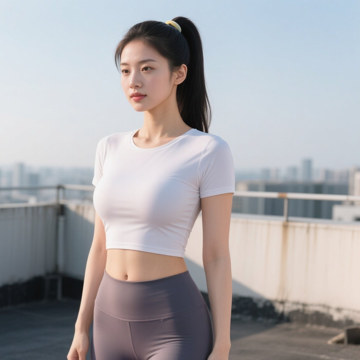 高楼瑜伽曲线毕露这比例是行走的艺术