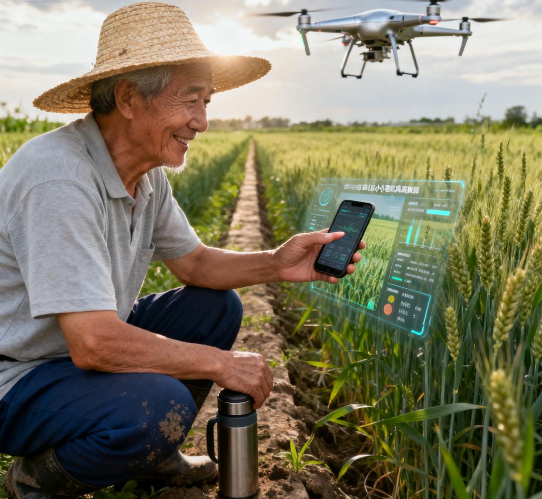 十四五“数字犁铧”耕田野！老农玩手机种8000亩麦田，亩产飙620公斤家人