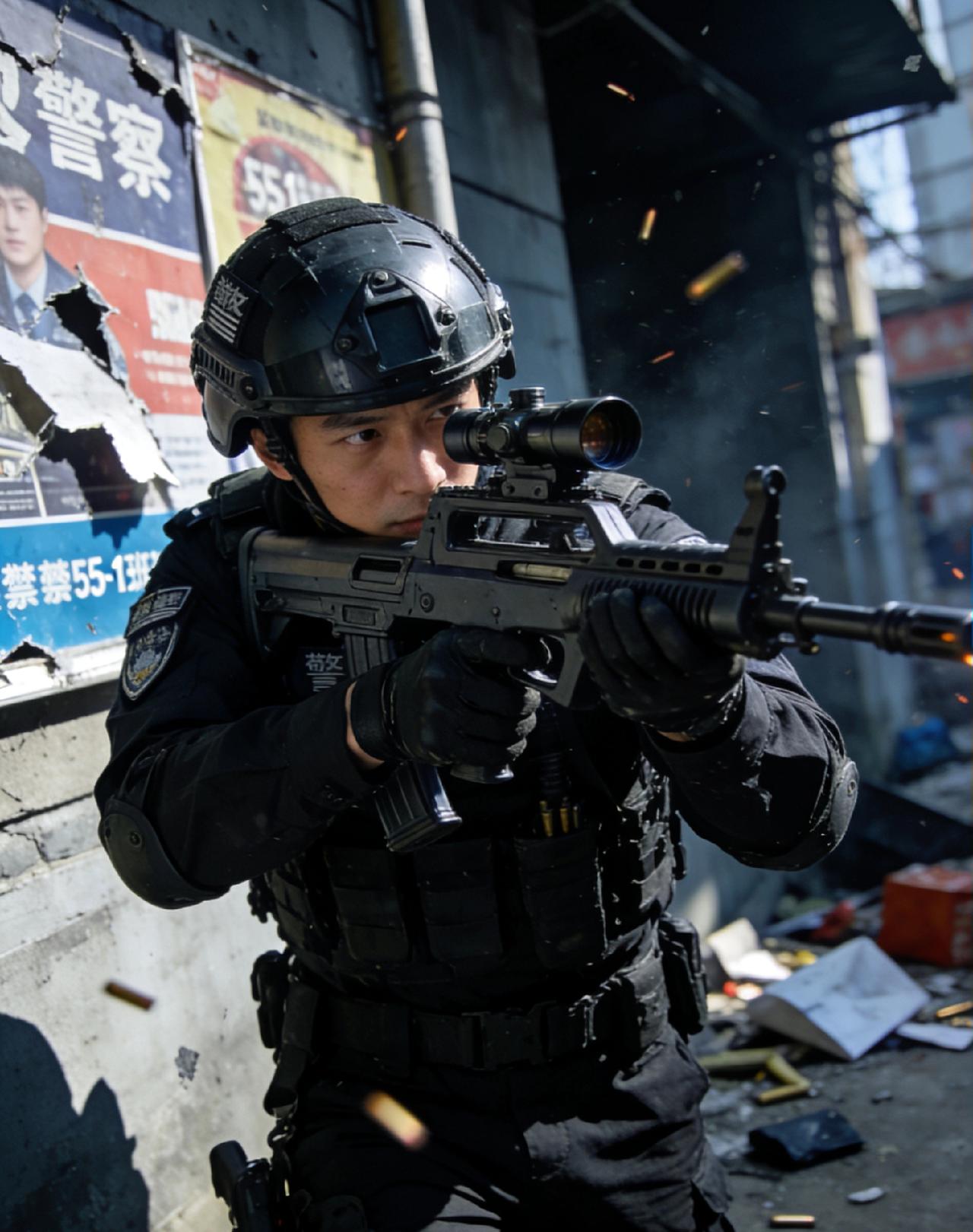 中国特警为何把95-1班用机枪当射手步枪在国际特警赛事与国内实战处突中，中