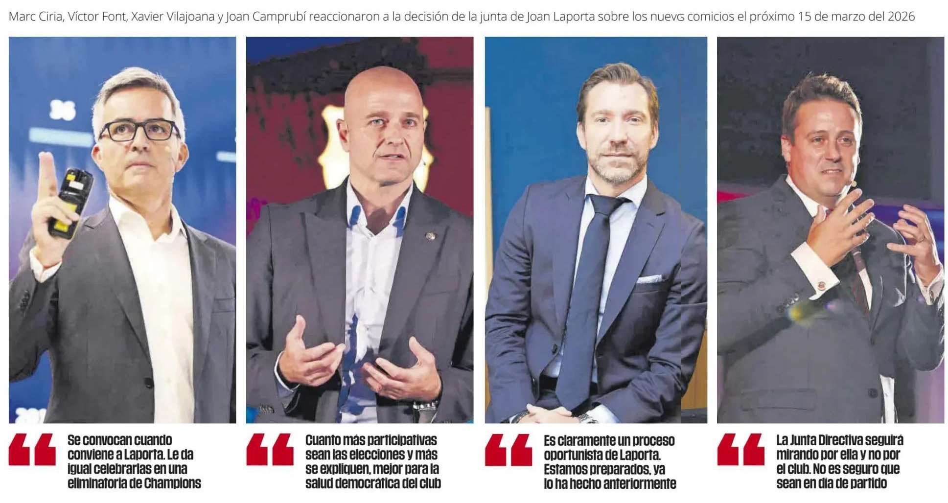 世体：拉波尔塔宣布3月15号大选后，巴塞罗那足球俱乐部主席候选人就选举日期发表评