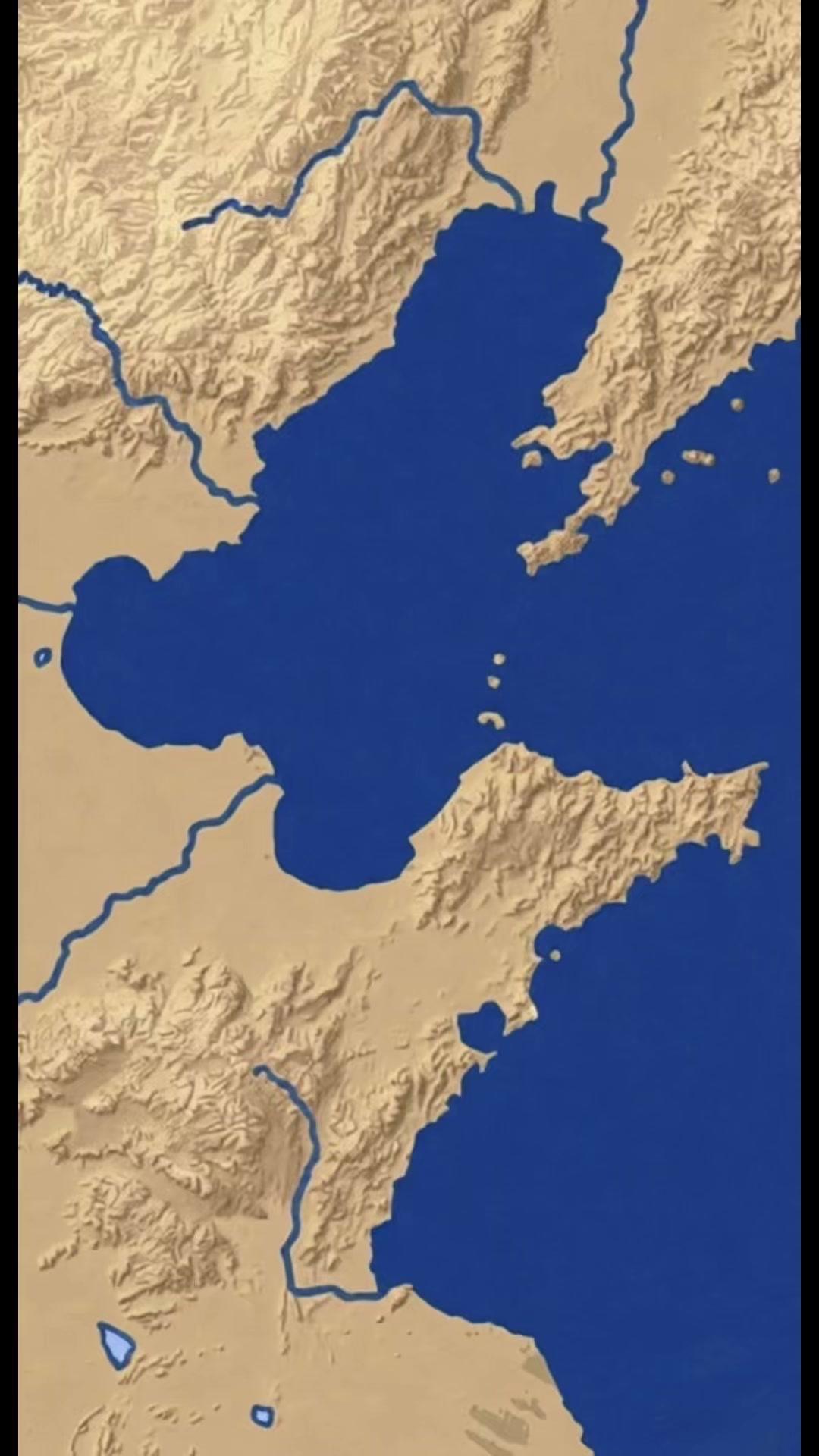大连和烟台隔海相望，海面直线距离仅140公里，坐轮渡六到七小时就能跨越渤海海峡。