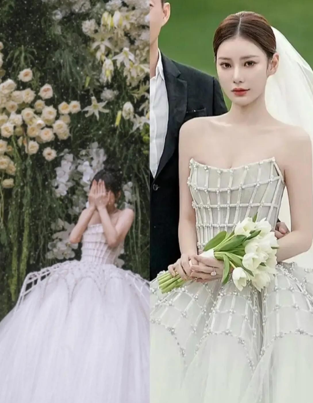 马筱梅这婚纱选得可真有意思，居然和徐老师撞款了！要我说啊，撞衫不可怕，关键看谁穿