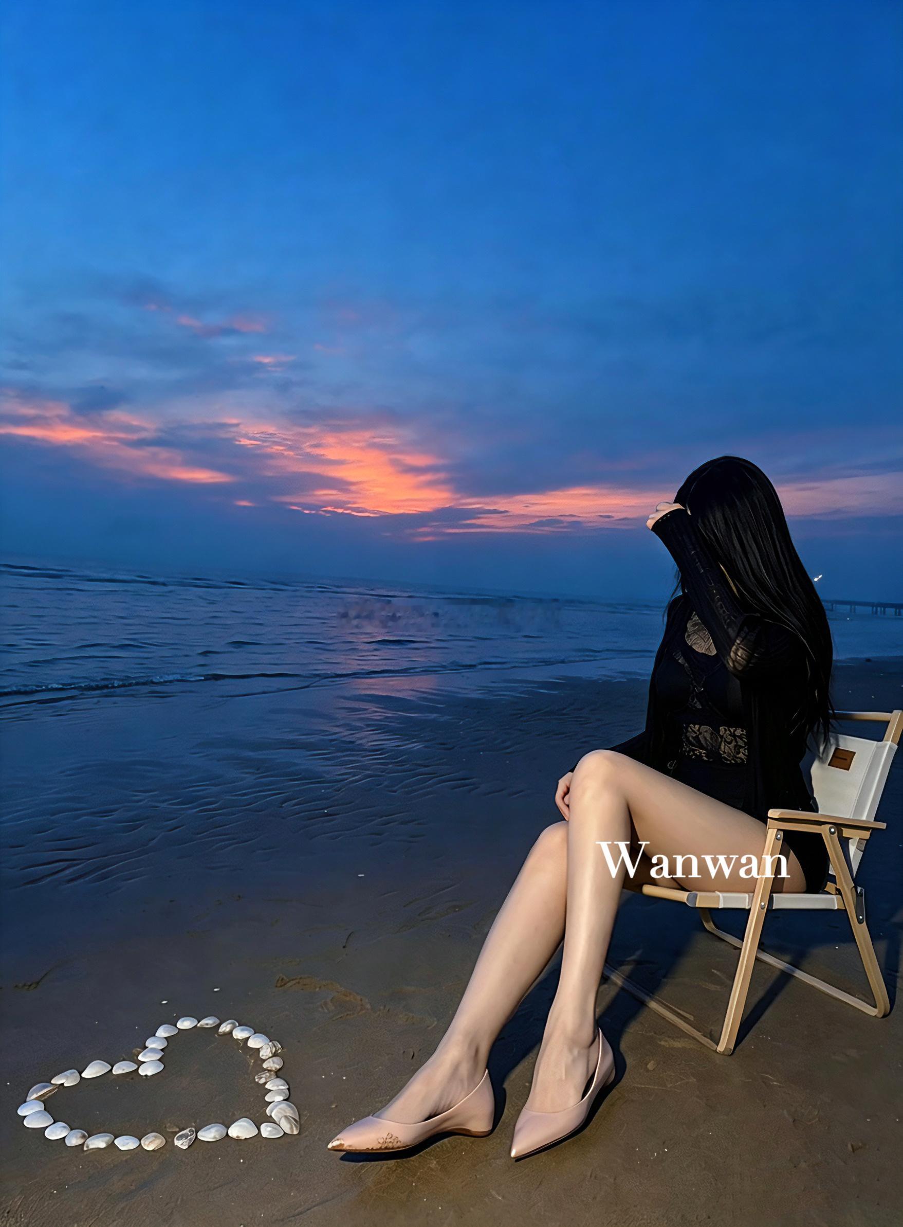 海边蓝调时刻今天穿什么ootd我的日常plog